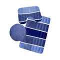 SMTE - 3 Pieces Non-Slip Toilet Cover & Mat Bathroom Rug Set - Light Blue & Dark Blue