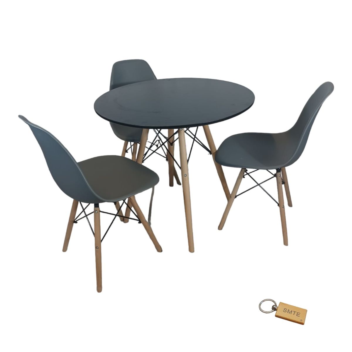 SMTE - Grey Chair with Black table with KeychainSet With 3