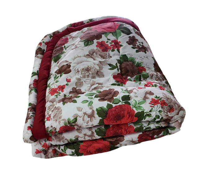 SMTE - 5 Pieces Cotton Floral Queen Comforter