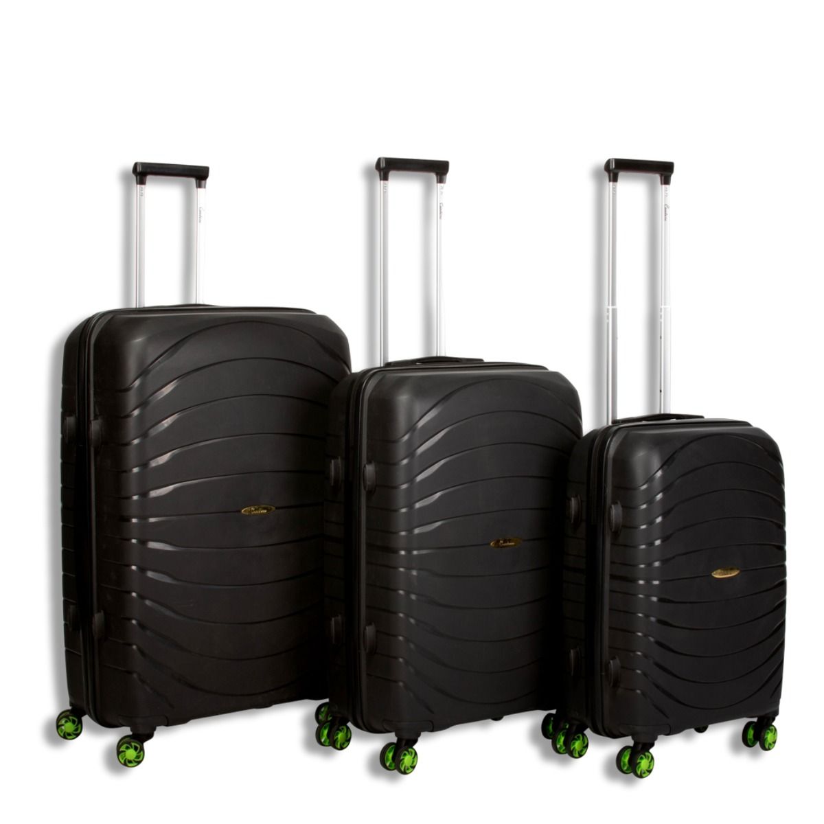 SMTE - 3Piece ABS Luggage SetHardShell, Lock, Spinner WheelsBlack