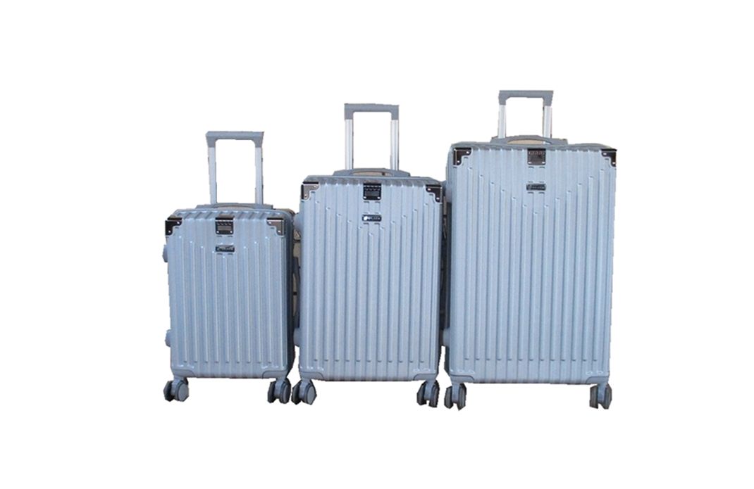 SMTE - GALAXIA 3Piece ABS Silver Luggage Set, Spinner Wheels & Hardshell