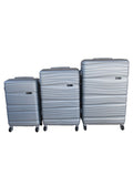 SMTE - 3 Piece Travel 30" Luggage Suitcase Bag Set-Stylish -Silver