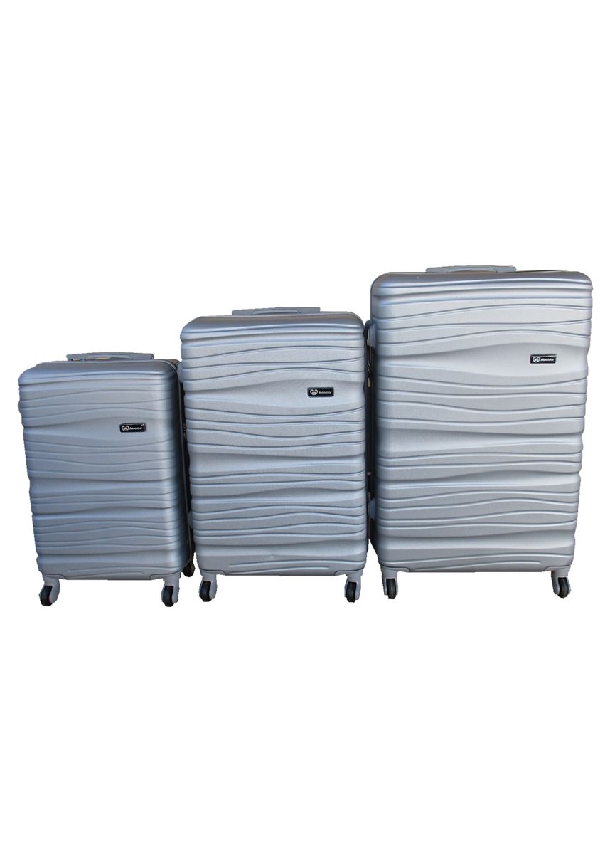 SMTE - 3 Piece Travel 30" Luggage Suitcase Bag Set-Stylish -Silver