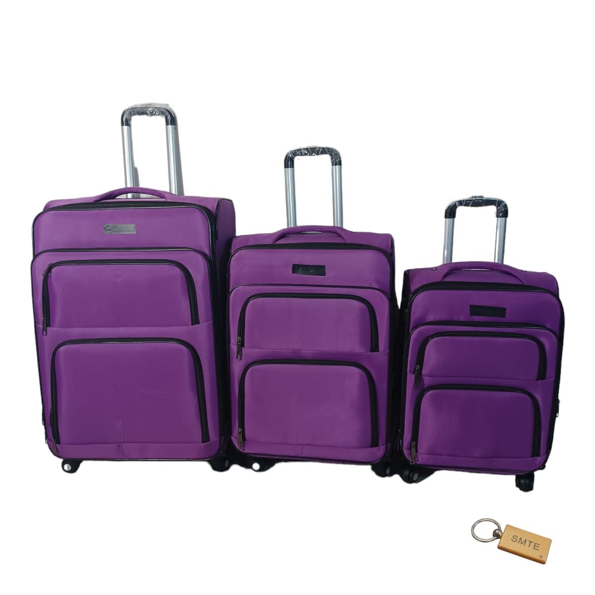 SMTE - Portable Elegance: Unveiling 3piece Fabric Suitcase Collection H1