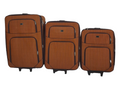 SMTE - 3 Piece Travel luggage Spinner- Fabric-Orange - 78 cm