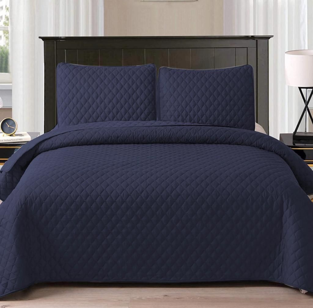 SMTE - 5 Piece Quilt Set Queen / King - Royal Blue