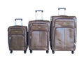 SMTE - Blue Star PU Leather Expandable Trolley Luggage Set3 Piece, Brown