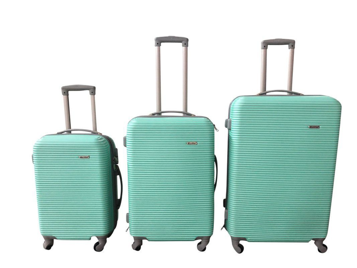 SMTE - Daska Hard Outer Shell Travel Luggage Set - 3 Piece - Apple Green