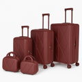 SMTE - Red PC Hardshell 5Piece Luggage SetTSA Lock, Spinner Wheels