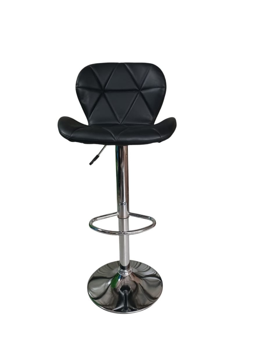 SMTE - 610 Adjustable Bar StoolBlack PU Leather with Chrome Base