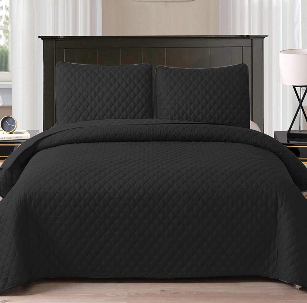 SMTE - 5 Piece Quilt Set Queen / King - Black