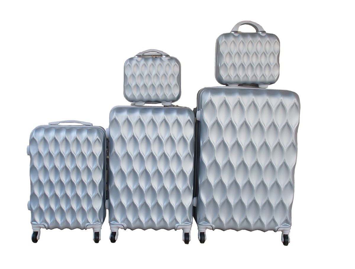 SMTE - 5-Piece Travel Trolley Luggage Set - Durable - Lightweight - Versatile Suitcases - Silver