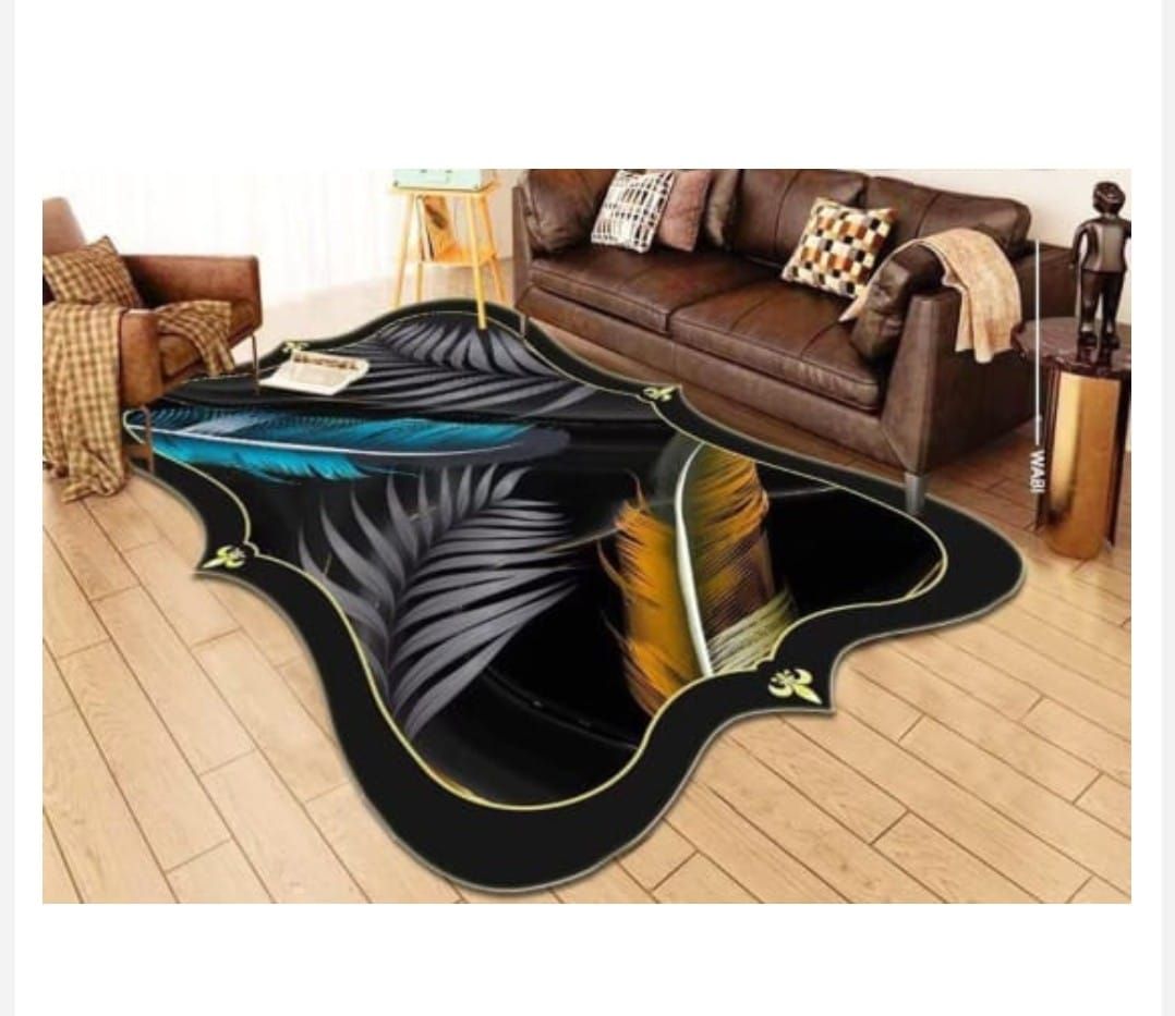 SMTE - Dream world 3D printed European Style Rugs - Black
