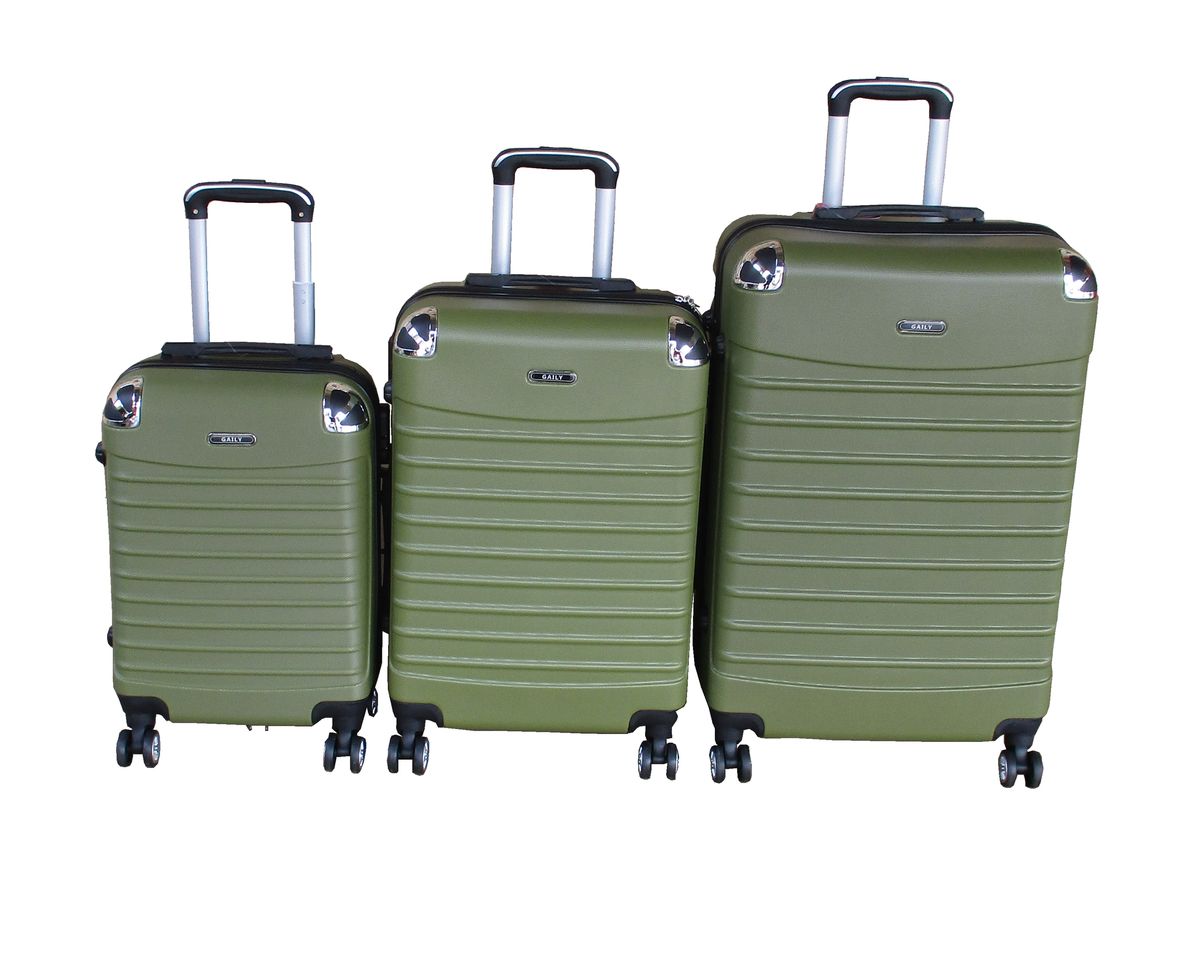 SMTE - 3Piece ABS Dark Green with Spinner Wheels
