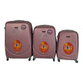 SMTE -  360 Lightweight Quad Wheel Quality Travel Ware-3 Piece Luggage Set - Pink