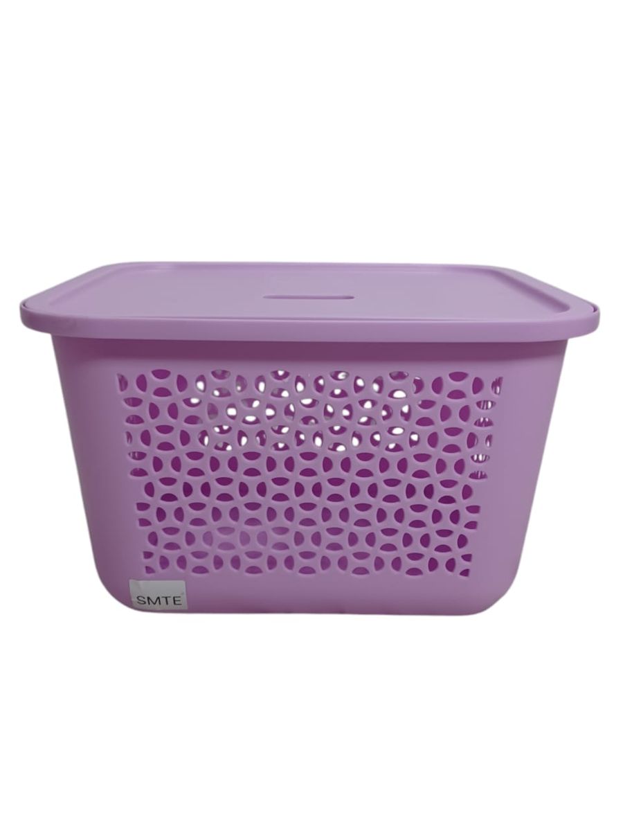 SMTE - 20L Storage Basket Pink with Lid