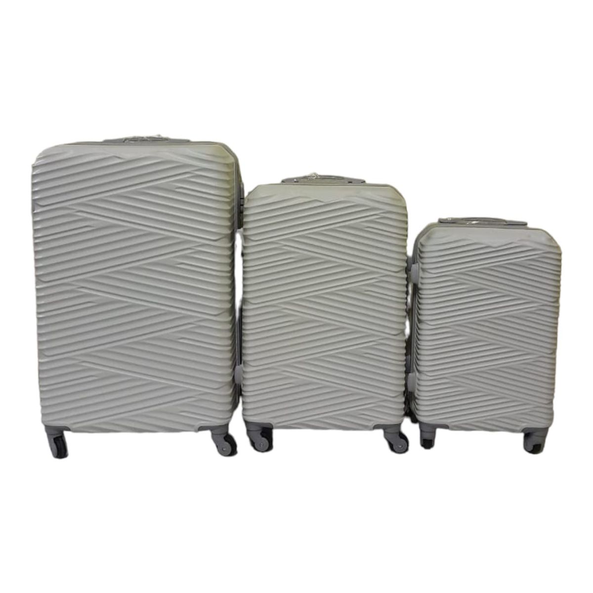 SMTE - Quad Wheel Quality Travel Ware - 3 Piece Luggage Set - S-7-W - White