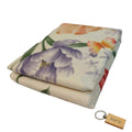 SMTE - Luxurious Microfiber Bed Sheets:150x189cm and  KeyringBlack Flower