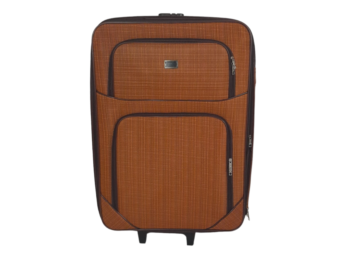 SMTE - Trolley 1 Piece Fabric Travel Luggage SpinnerOrange - 58 cm