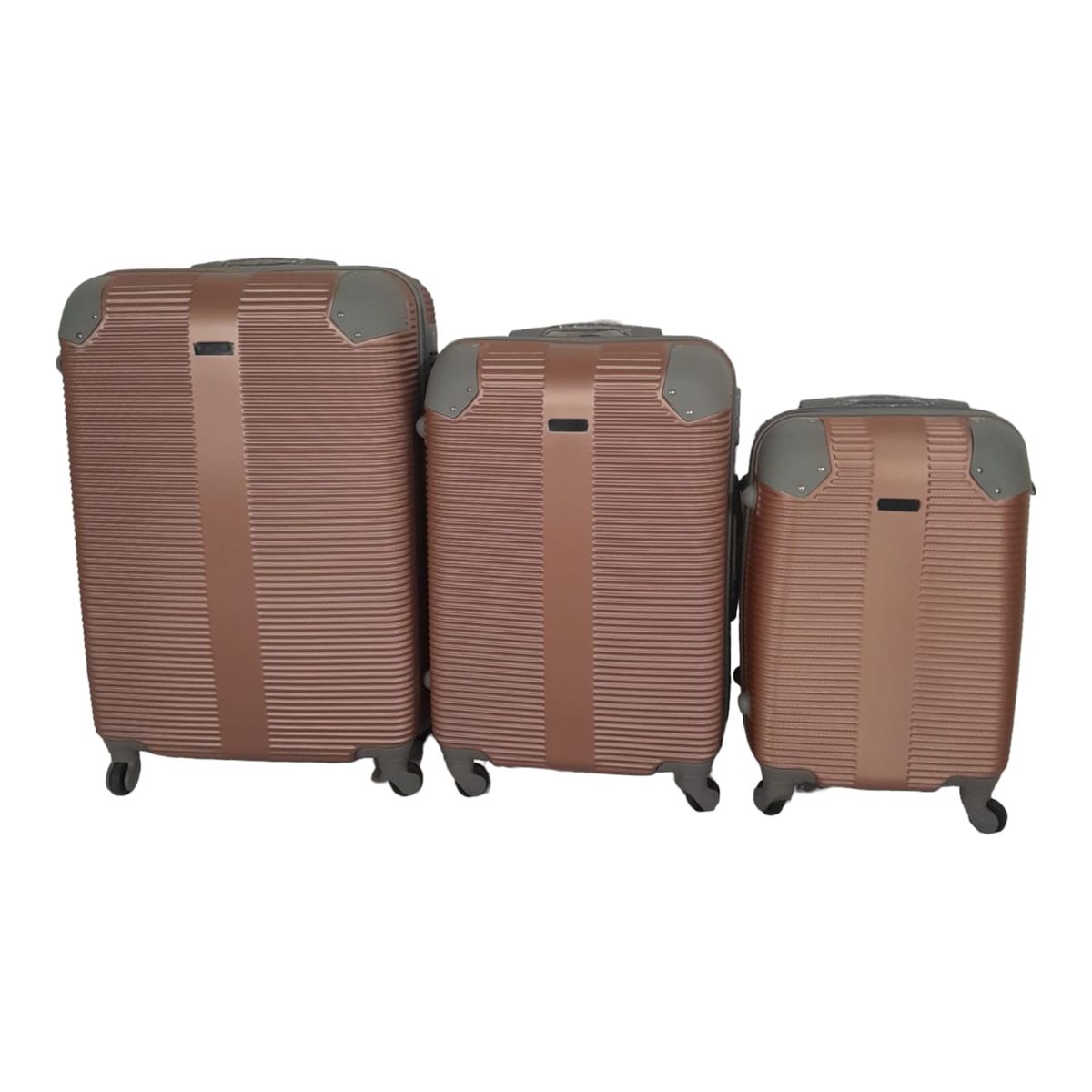 SMTE -  Quad Wheel Quality Travel Ware-3 Piece luggage Set - Protected - Rose gold