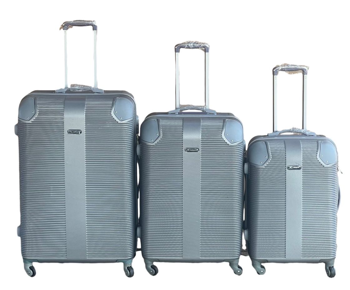 SMTE - Le Emporer3 Piece Luggage SetLight Weight SuitcaseSilver