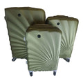 SMTE - 3 Piece Quality Spiral Travel Luggage Bag Set - Forest Green