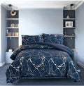 SMTE - 3-Piece Luxuries Velvet Comforter Set - 053 - Blue