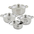 SMTE - 8 Piece Stainless Steel Cookware Set