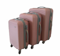 SMTE - Daska Hard Outer Shell Travel Luggage Set - 3 Piece - Pink