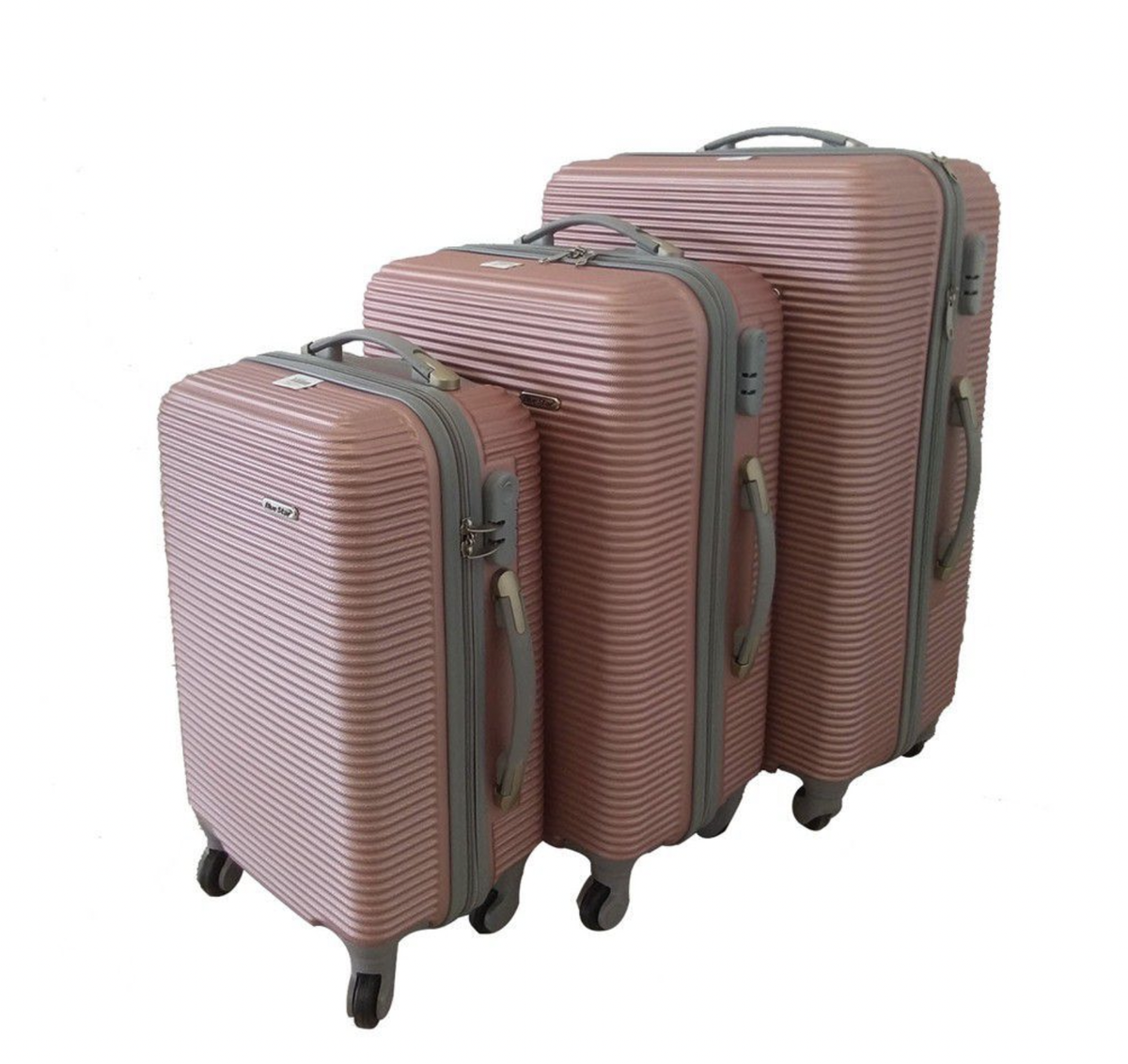 SMTE - Daska Hard Outer Shell Travel Luggage Set - 3 Piece - Pink