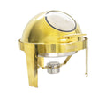 SMTE - Chafing Dish 47x44cm Round with Window & Roll Top Lid Gold