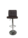 SMTE - 628 Adjustable Bar StoolBrown PU Leather with Chrome Base