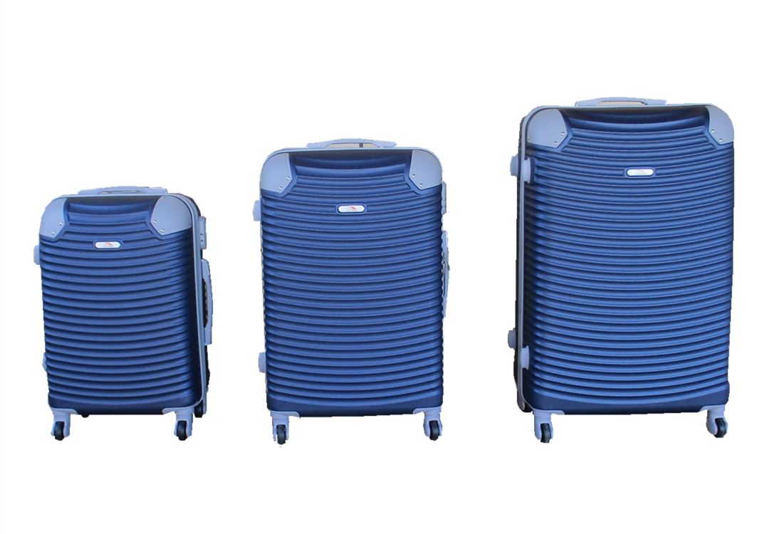 SMTE - 3 Piece Hard Outer Shell Lightweight Luggage Set - Navy
