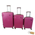 SMTE - Expert Hard Outer Shell SuitcaseQuad WheelG2 With  Bag Tag3PieceMagenta Pink