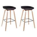SMTE - Set of 2 Unique Bar Stool-WB02 - Black
