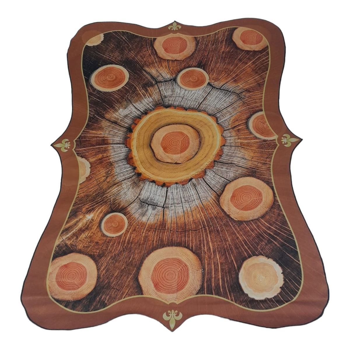 SMTE -  Quality Large 3D Printed European Style Rug - Brown - F1 - B03