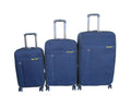 SMTE - Blue Star3Piece Navy Fabric Trolley Luggage Set with Spinner Wheels