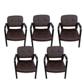 SMTE - Leather Office Chair set of 5Brown