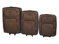 SMTE - 3 Piece Travel luggage Spinner- Fabric-Brown - 68 cm