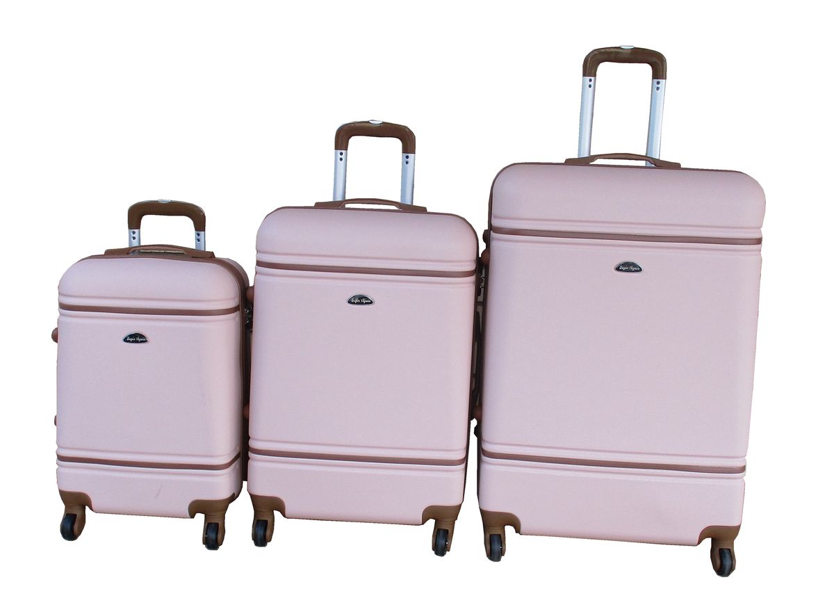 SMTE - 3Piece Travel Luggage Suitcase Bag SetStylishLight Pink