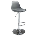 SMTE - Modern Height-Adjustable Bar Stools with Metal Frame - Grey