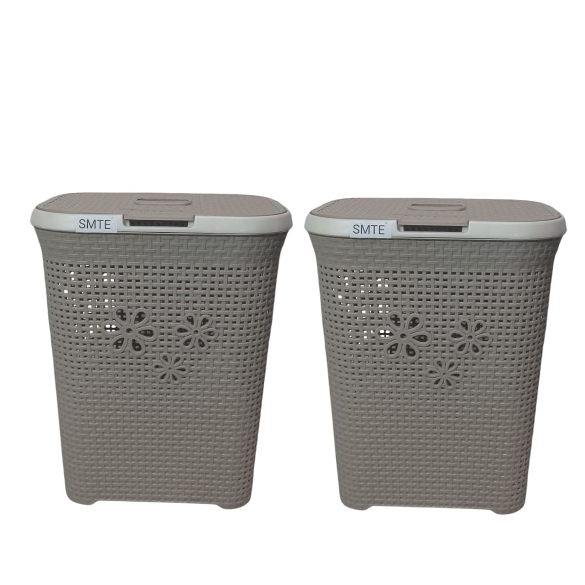 SMTE -  FreshFold Laundry BasketWhiteSet of 2Cream