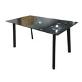 SMTE - Rectangular Glass Dining Table6 SeaterBlack