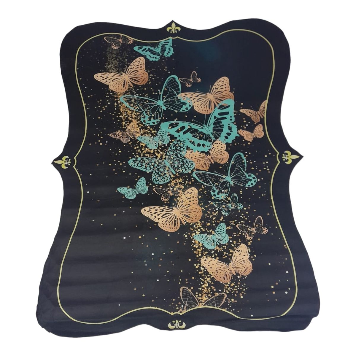 SMTE -  Quality Large 3D Printed European Style Rug - Black & Gold - F1 - B16