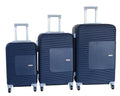 SMTE - Tough ABS Black Trolley Case Set of 3Durable, Stylish, Spinner Wheels