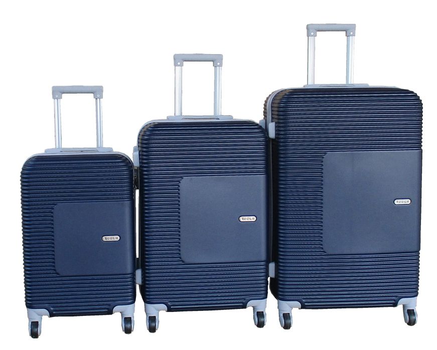 SMTE - Tough ABS Black Trolley Case Set of 3Durable, Stylish, Spinner Wheels