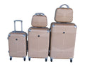 SMTE - Gold ABS Luggage Set5Piece HardShell Suitcases with Vanity Cases