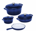 SMTE - Daska Home - New Design Dutch Pot Cookware Sets Cast Iron - 7 Piece - Dark Blue