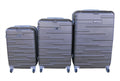 SMTE - Silver ABS Hardshell Luggage Set3Piece, Spinner Wheels,