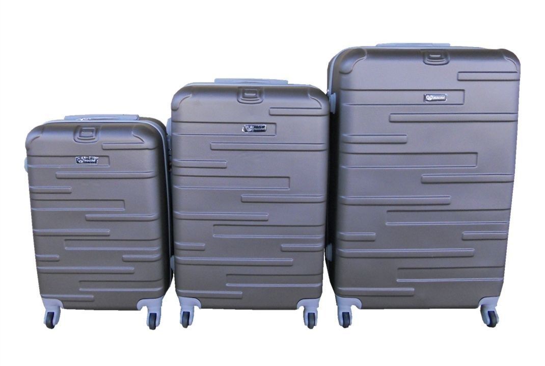 SMTE - Silver ABS Hardshell Luggage Set3Piece, Spinner Wheels,